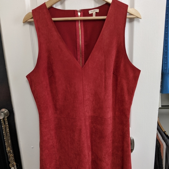 Never worn red suede mini dress - Picture 1 of 5